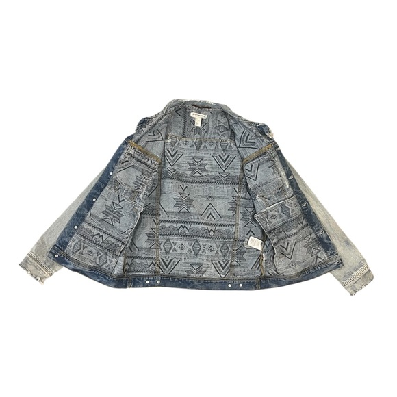 H&M x COACHELLA Light Blue Distressed Denim Jacket Medium - Picture 5 of 9